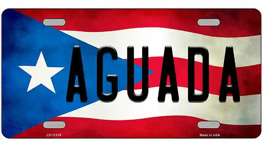 Aguada Puerto Rico Flag License Plate Metal Novelty