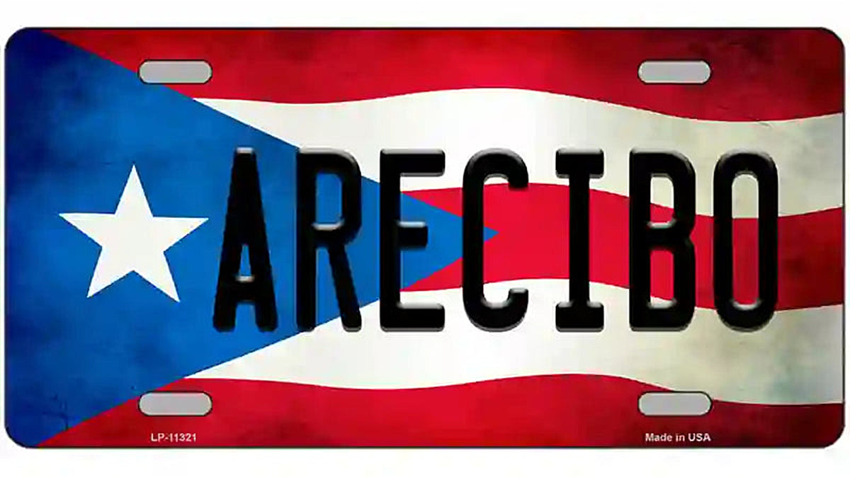Arecibo Puerto Rico Flag License Plate Metal Novelty