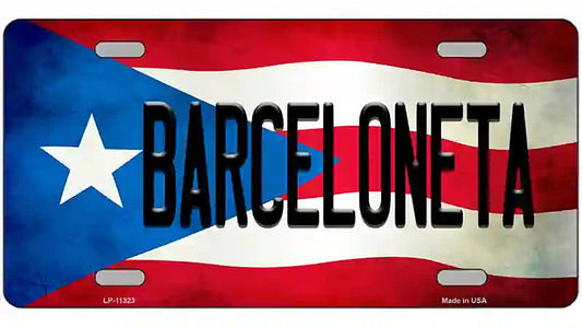 Barceloneta Puerto Rico Flag License Plate Metal Novelty
