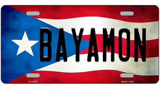 Bayamon Puerto Rico Flag License Plate Metal Novelty