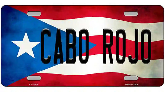 Cabo Rojo Puerto Rico Flag License Plate Metal Novelty