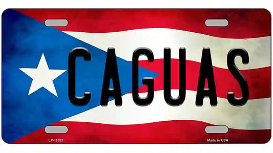 Caguas Puerto Rico Flag License Plate Metal Novelty