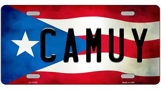 Camuy Puerto Rico Flag License Plate Metal Novelty