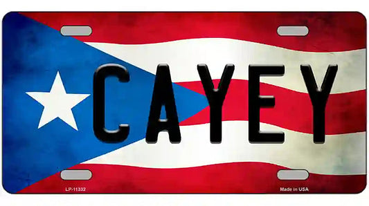 Cayey Puerto Rico Flag License Plate Metal Novelty
