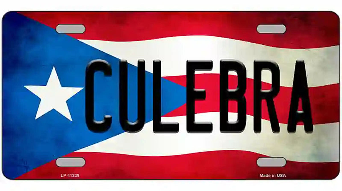 Culebra Puerto Rico Flag License Plate Metal Novelty