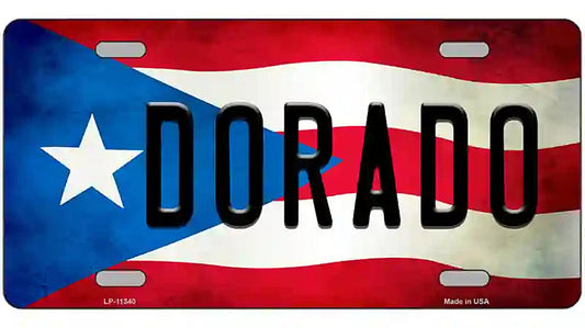 Dorado Puerto Rico Flag License Plate Metal Novelty
