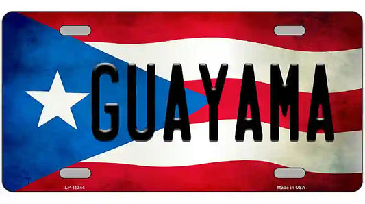 Guayama Puerto Rico Flag License Plate Metal Novelty