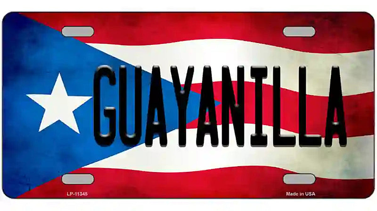 Guayanilla Puerto Rico Flag License Plate Metal Novelty