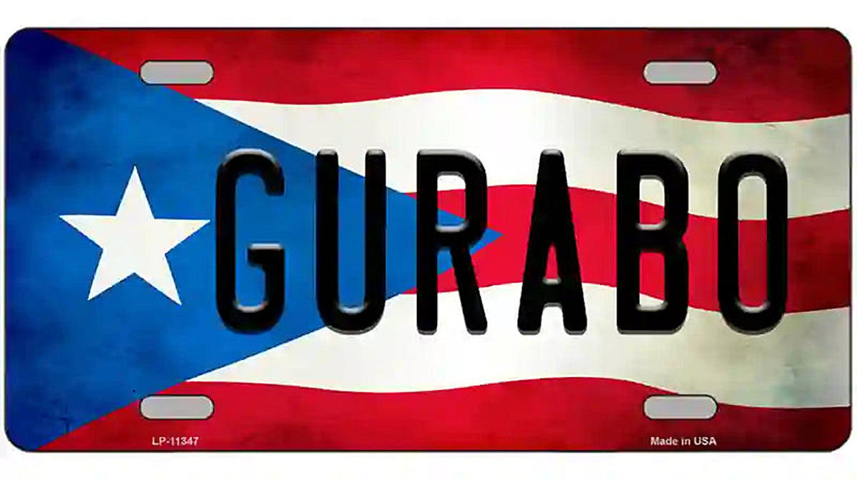Gurabo Puerto Rico Flag License Plate Metal Novelty