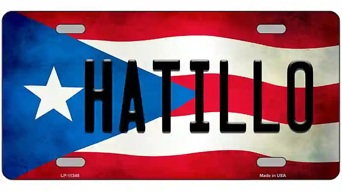 Hatillo Puerto Rico Flag License Plate Metal Novelty