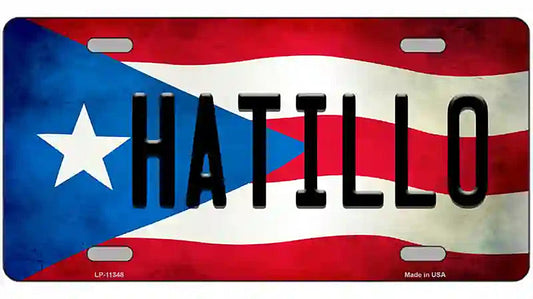 Hatillo Puerto Rico Flag License Plate Metal Novelty
