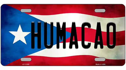 Humacao Puerto Rico Flag License Plate Metal Novelty