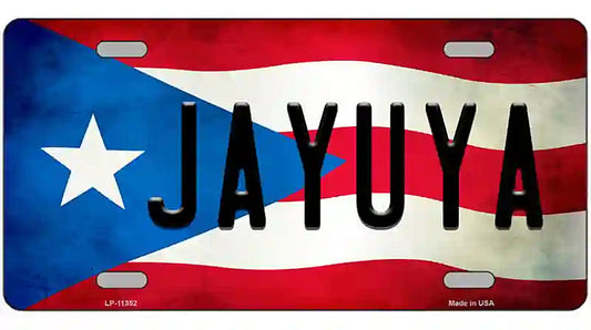 Jayuya Puerto Rico Flag License Plate Metal Novelty