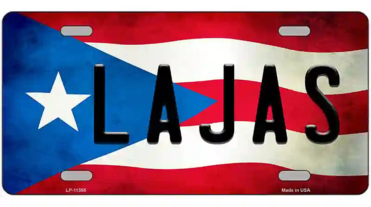 Lajas Puerto Rico Flag License Plate Metal Novelty