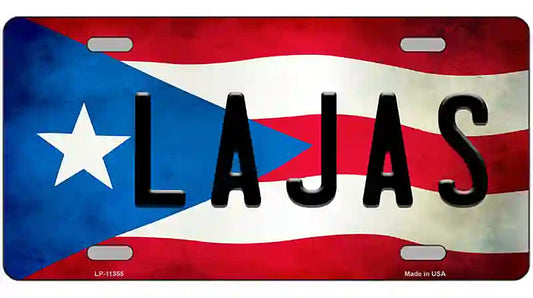Lajas Puerto Rico Flag License Plate Metal Novelty