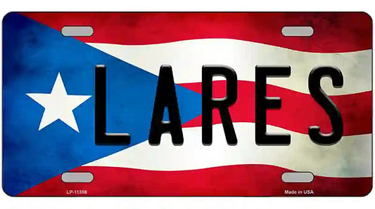 Lares Puerto Rico Flag License Plate Metal Novelty