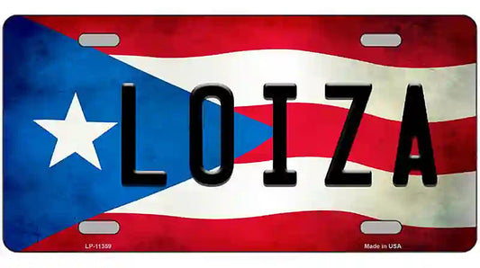 Loiza Puerto Rico Flag License Plate Metal Novelty