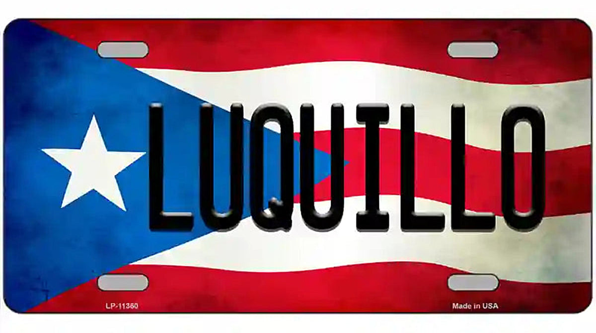 Luquillo Puerto Rico Flag License Plate Metal Novelty