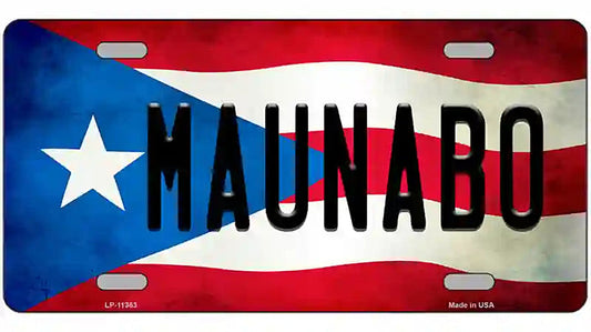 Maunabo Puerto Rico Flag License Plate Metal Novelty