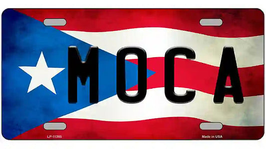 Moca Puerto Rico Flag License Plate Metal Novelty