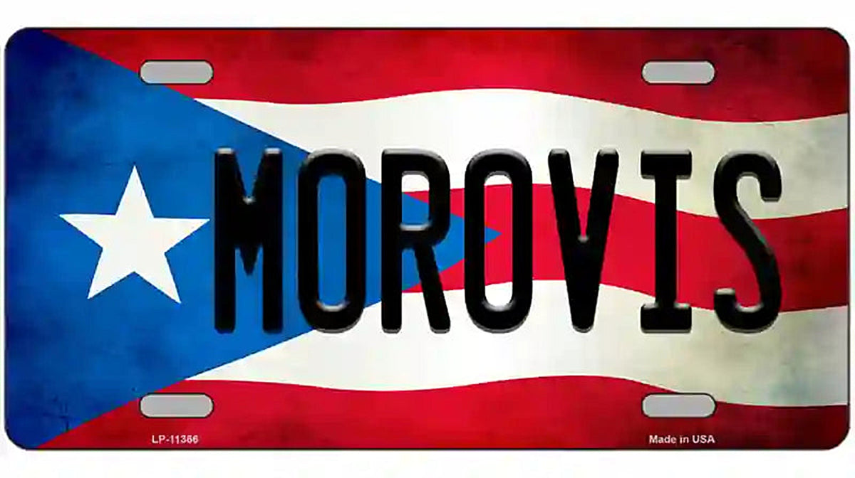 Morovis Puerto Rico Flag License Plate Metal Novelty