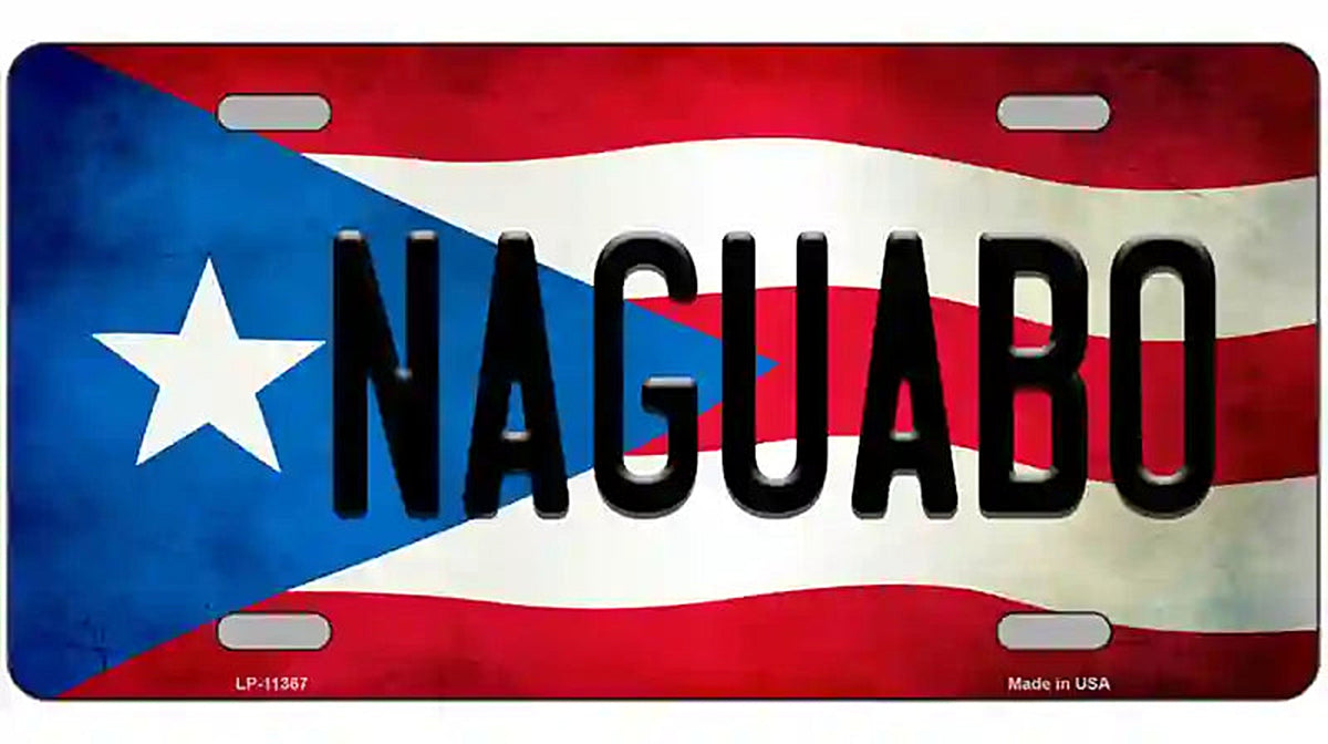 Naguabo Puerto Rico Flag License Plate Metal Novelty