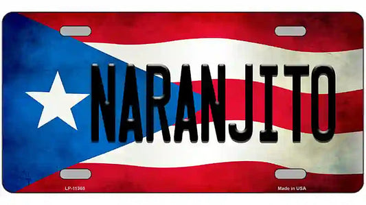 Naranjito Puerto Rico Flag License Plate Metal Novelty