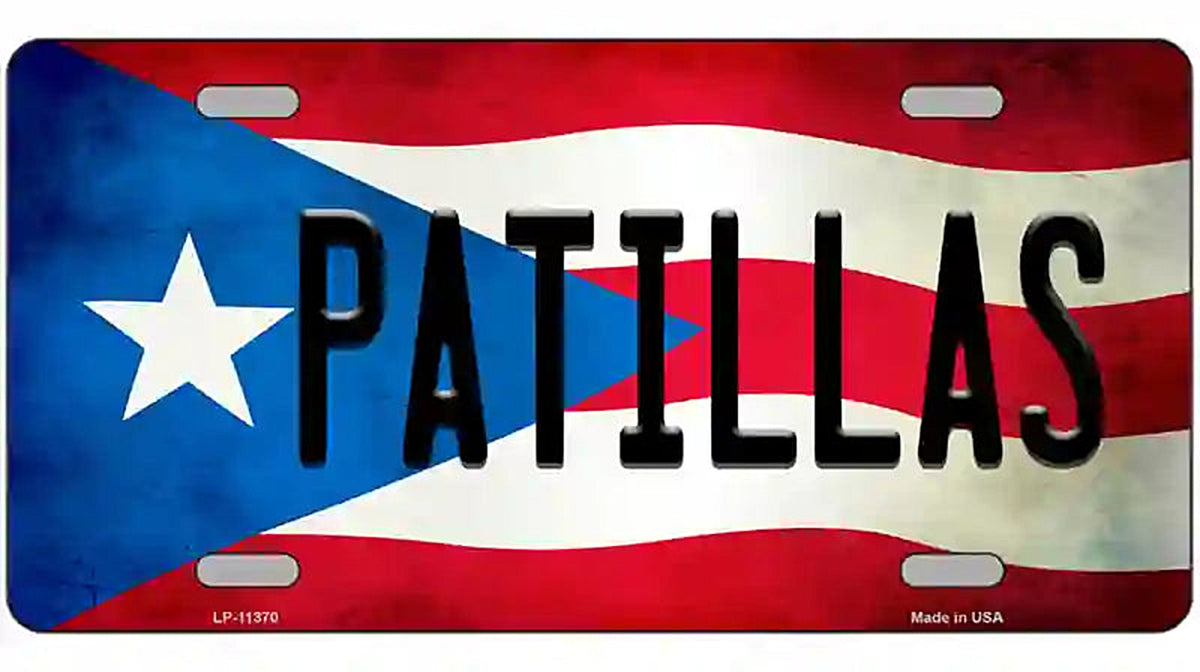Patillas Puerto Rico Flag License Plate Metal Novelty