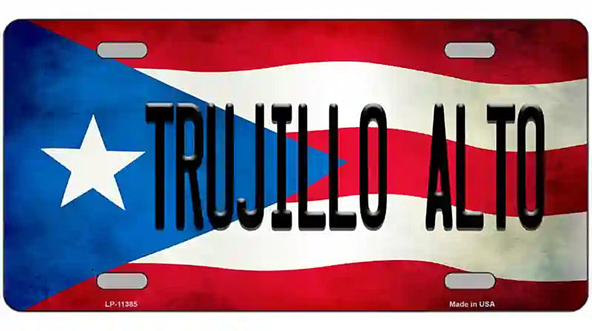 Trujillo Alto Puerto Rico Flag License Plate Metal Novelty