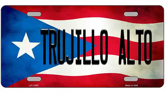 Trujillo Alto Puerto Rico Flag License Plate Metal Novelty