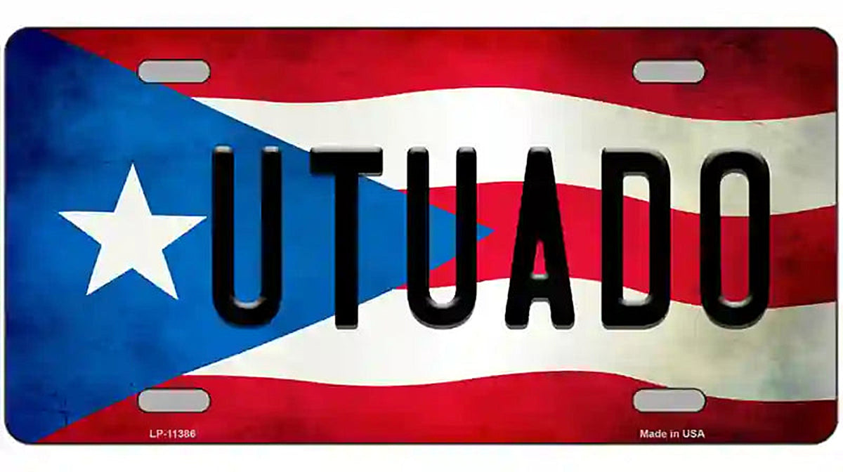 Utuado Puerto Rico Flag License Plate Metal Novelty