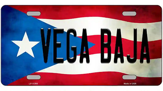 Vega Baja Puerto Rico Flag License Plate Metal Novelty