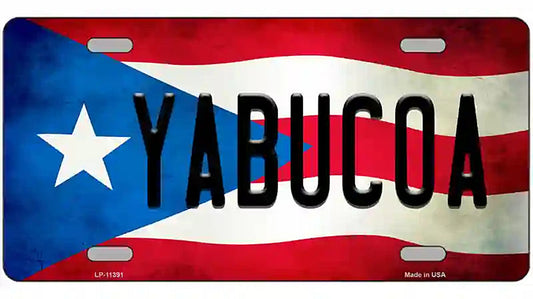 Yabucoa Puerto Rico Flag License Plate Metal Novelty