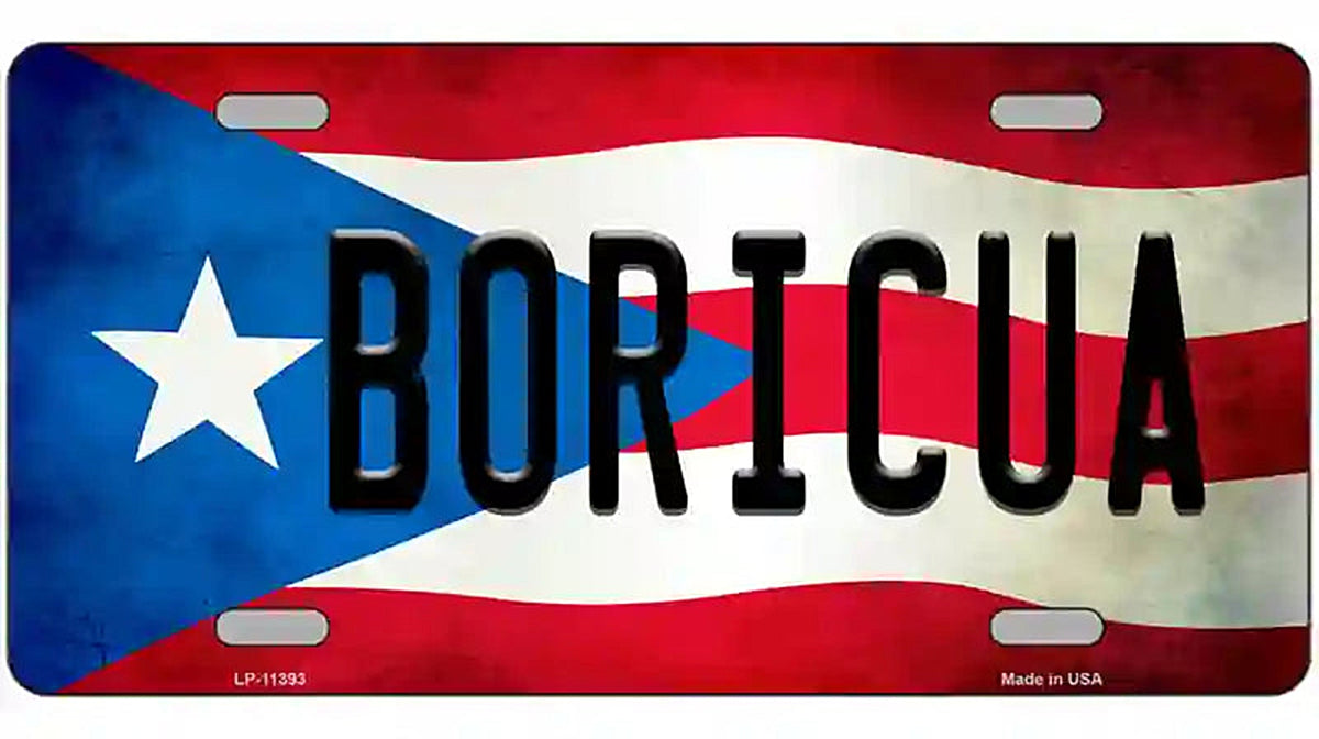 Boricua Puerto Rico Flag License Plate Metal Novelty