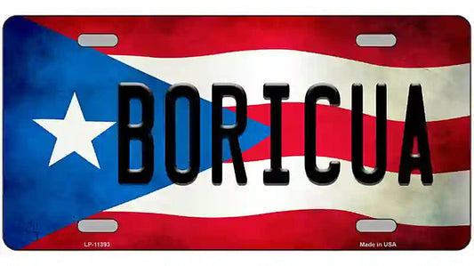 Boricua Puerto Rico Flag License Plate Metal Novelty