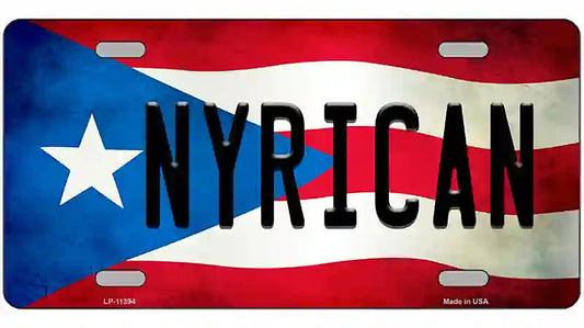 Nyrican Puerto Rico Flag License Plate Metal Novelty