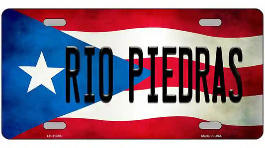 Rio Piedra Puerto Rico Flag License Plate Metal Novelty