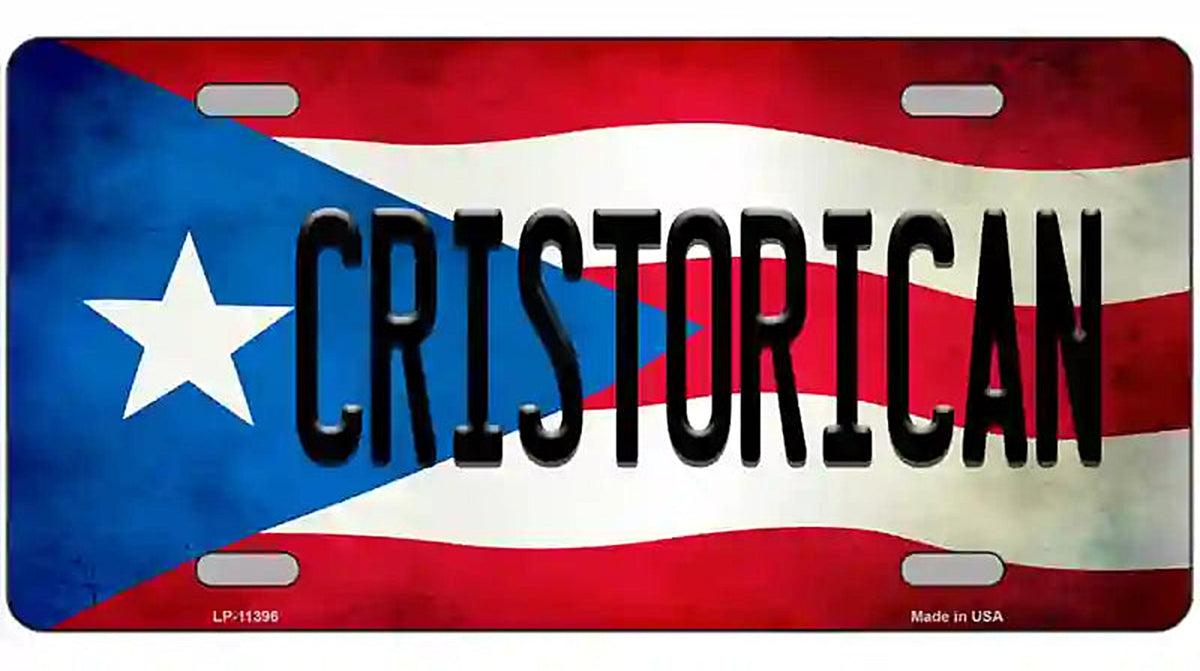 Christorican Puerto Rico Flag License Plate Metal Novelty