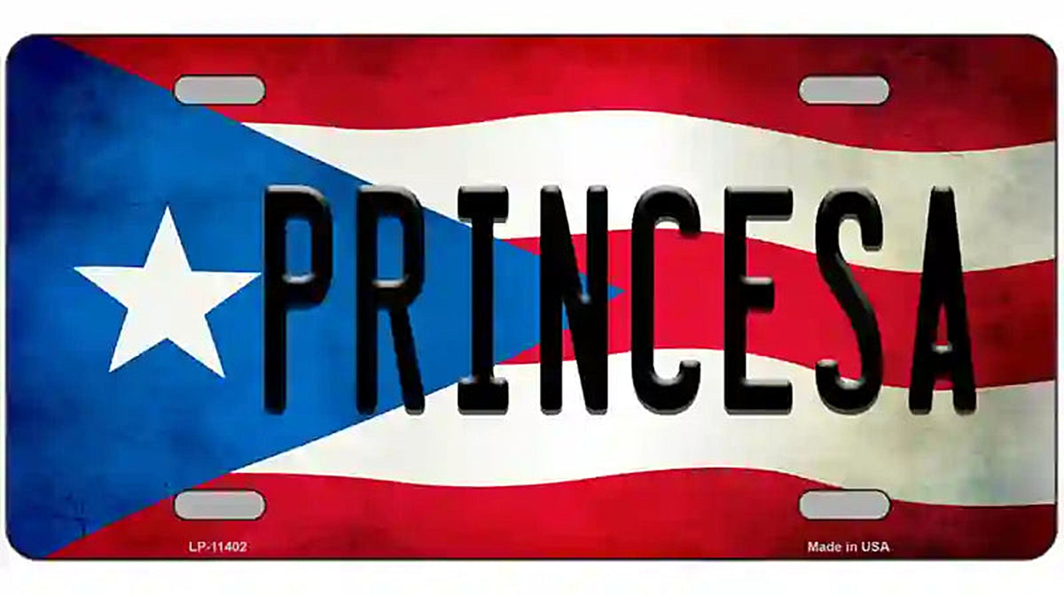 Princesa Puerto Rico Flag License Plate Metal Novelty
