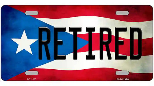 Retired Puerto Rico Flag License Plate Metal Novelty