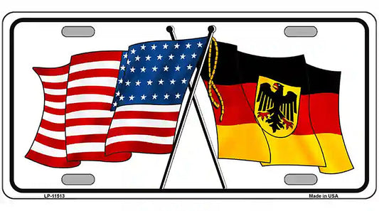 Germany Crossed US Flag License Plate