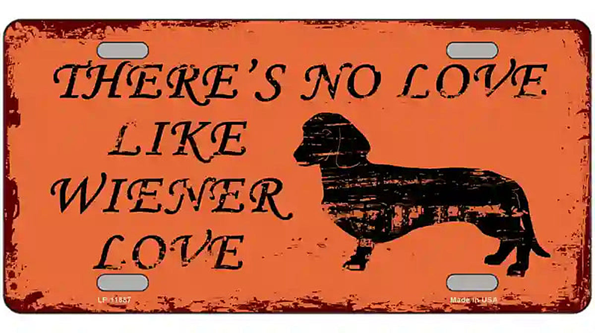 Wiener Love Novelty License Plate