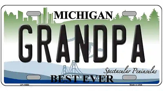 Grandpa Michigan Novelty License Plate