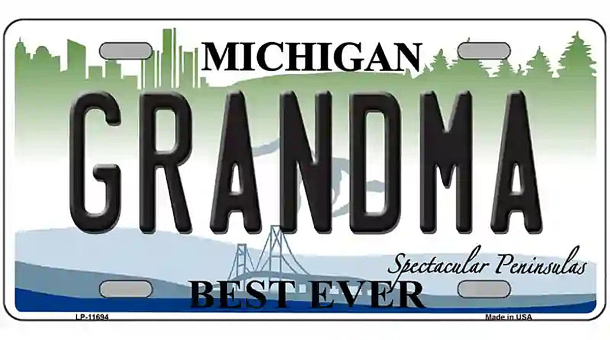 Grandma Michigan Novelty License Plate