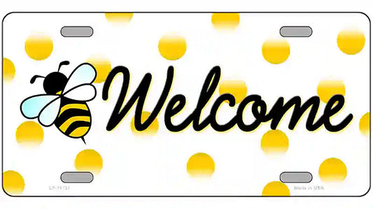 Welcome Bee Novelty License Plate