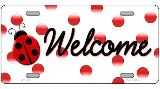 Welcome Ladybug Novelty License Plate