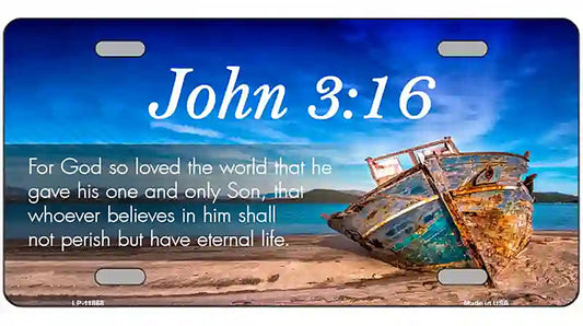 John 3 16 Beach Novelty License Plate