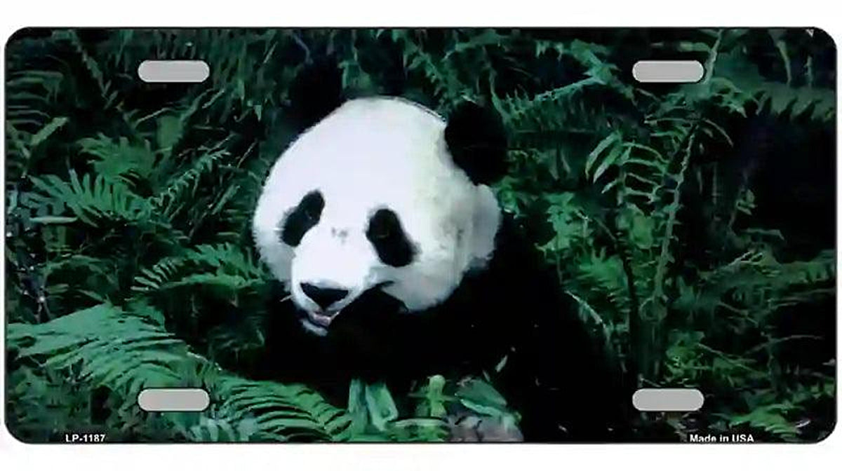 Panda Bear Novelty Metal License Plate