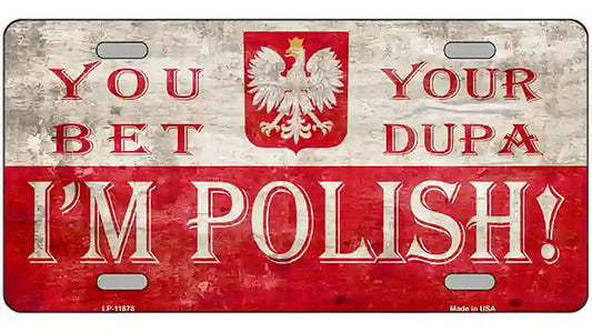 Im Polish Novelty Metal License Plate