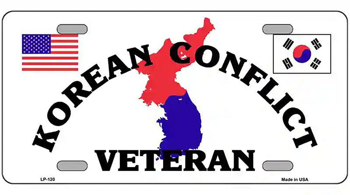 Korean Conflict Veteran Metal Novelty License Plate